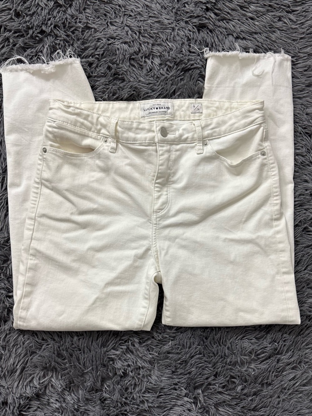 Lucky Brand White Hayden Crop Jeans Woman Size 12/31